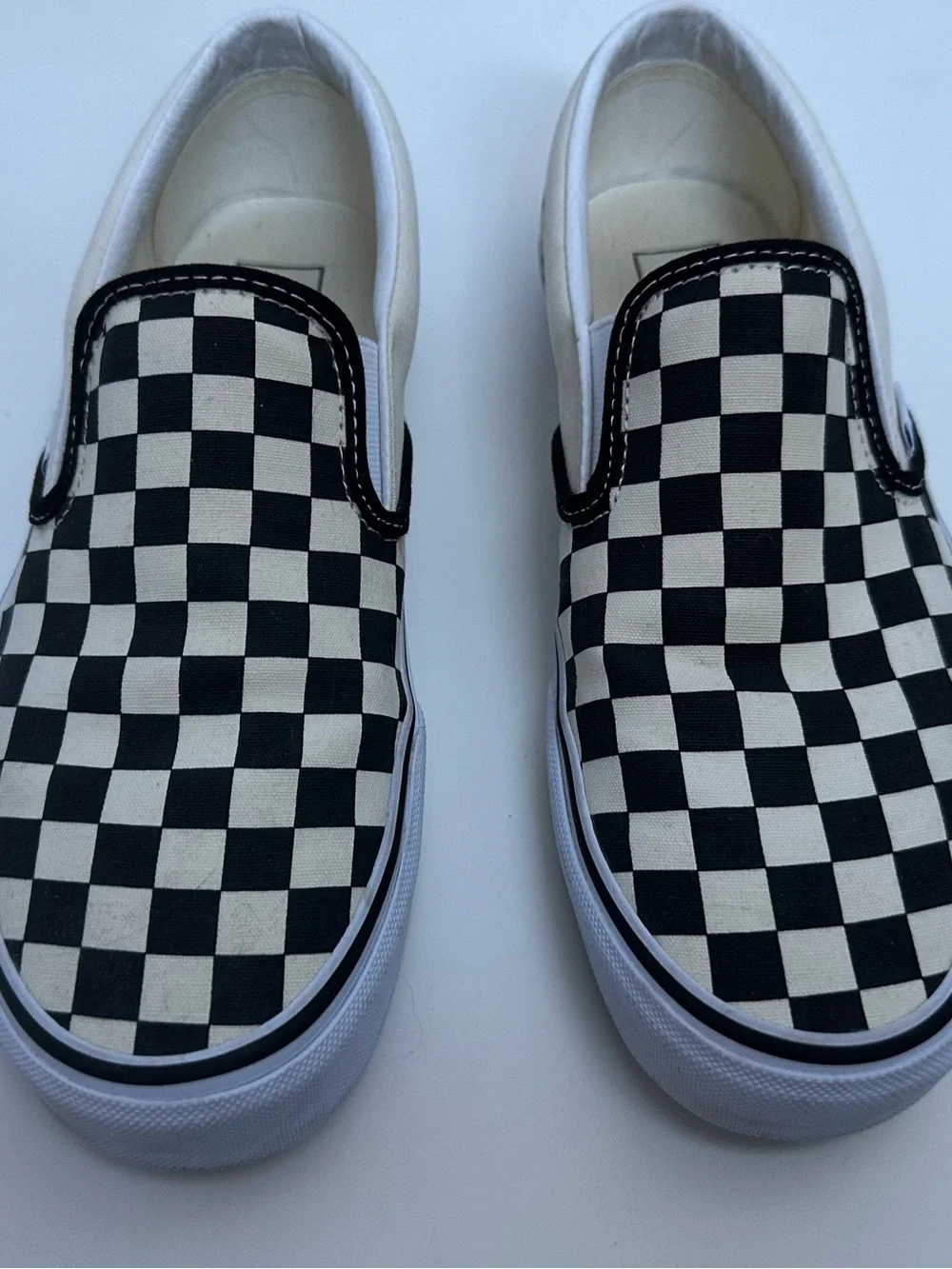 Vans Women’s Checkerboard Slip-On Sneakers - Black & White